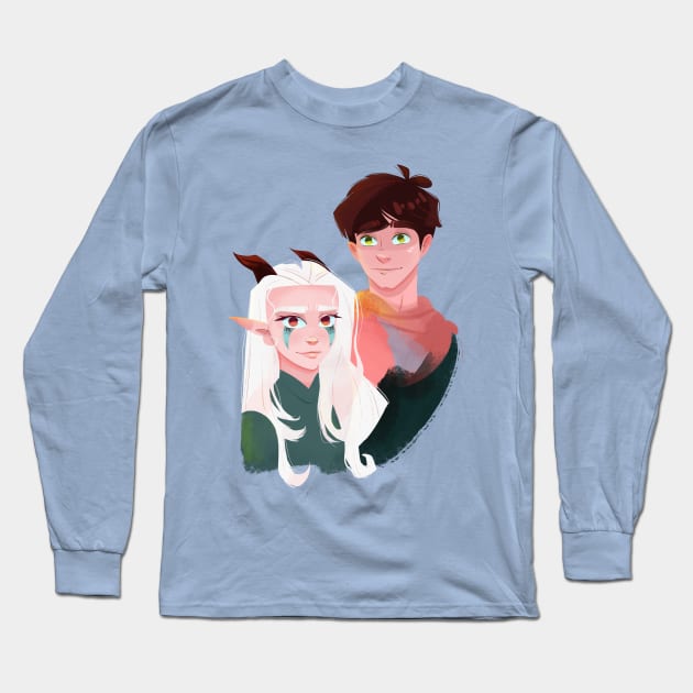 Dragon Friends Long Sleeve T-Shirt by ArtByGerdy